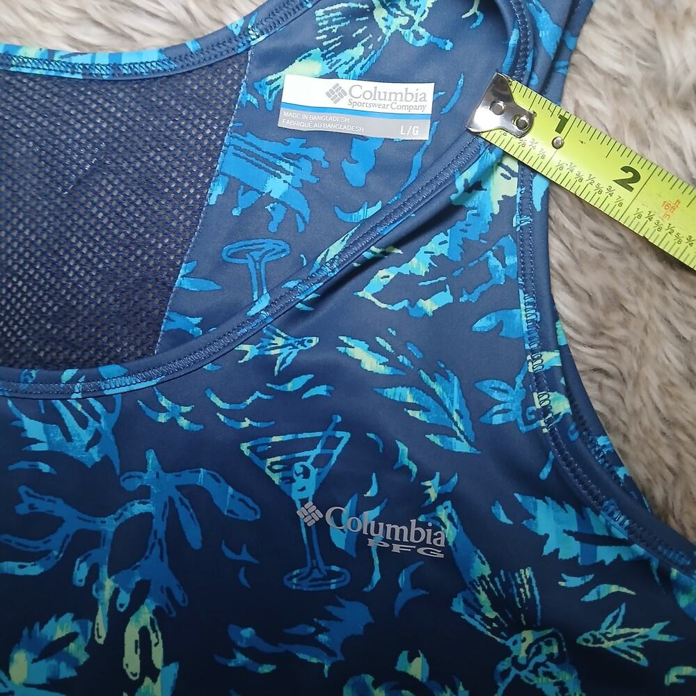 Columbia Active Freezer III Women’s Dress Large Blue Tropical Print Activewear - Picture 5 of 8